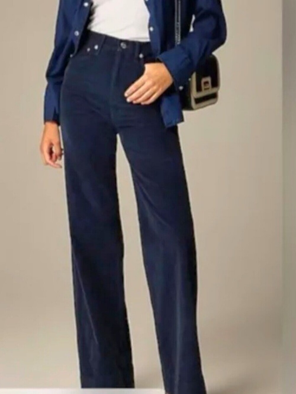 J Crew Corduroy Navy Blue Pants Wide Leg Jeans